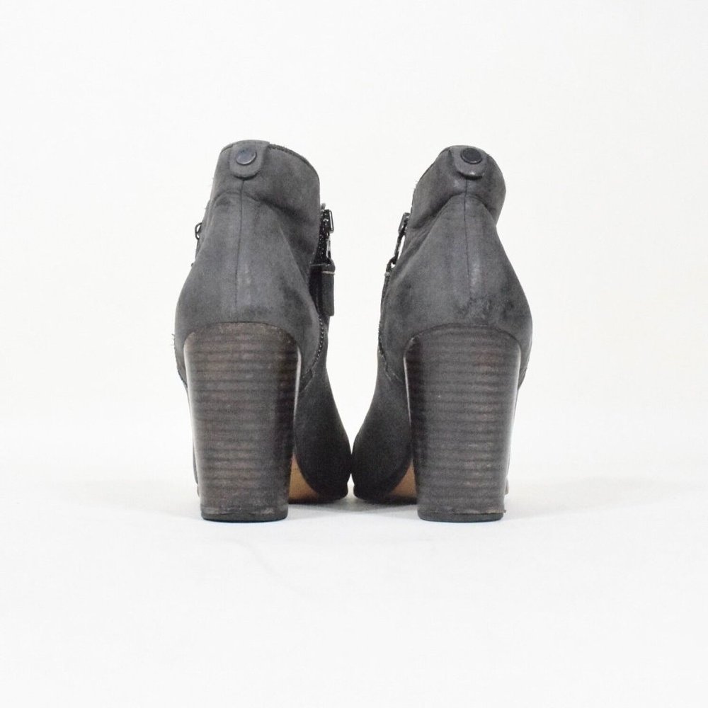 Rag & Bone Gray Distressed Leather Stacked Heel A… - image 5